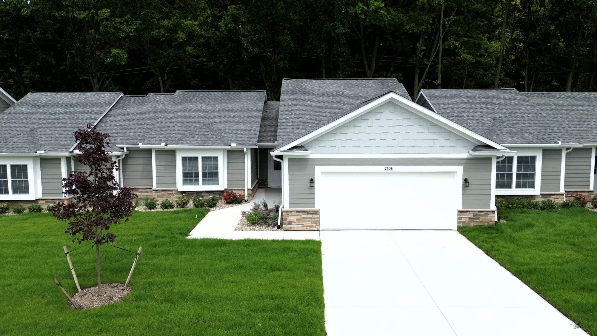 Wide private driveways